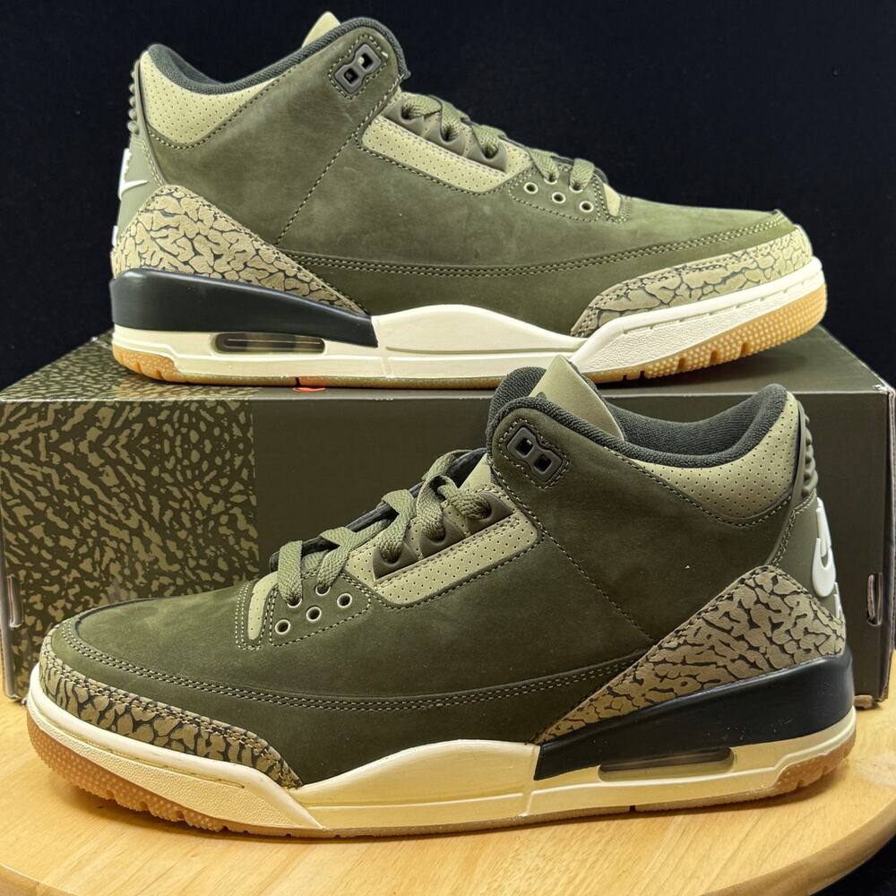 Air Jordan 3 Retro Family Affair Men's Size 8.5 Medium Olive/Sequoia DN3707-202